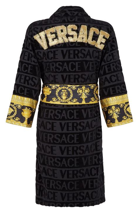 versace all black robe|Versace baroque bathrobe.